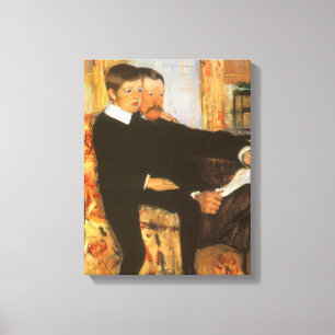vader en zoon portret van Mary Cassatt Canvas Afdruk