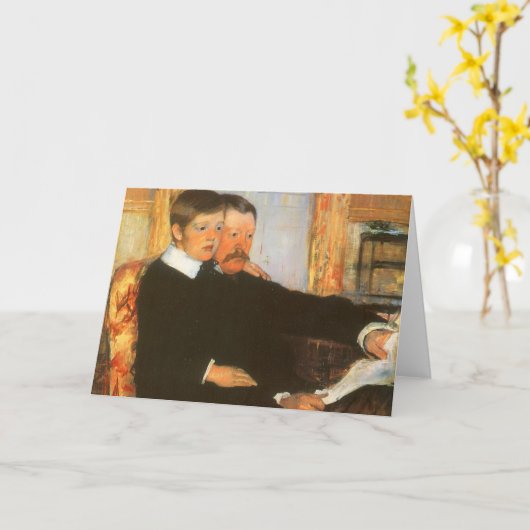 vader en zoon portret van Mary Cassatt Kaart (Gele Bloem)