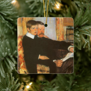 vader en zoon portret van Mary Cassatt Keramisch Ornament