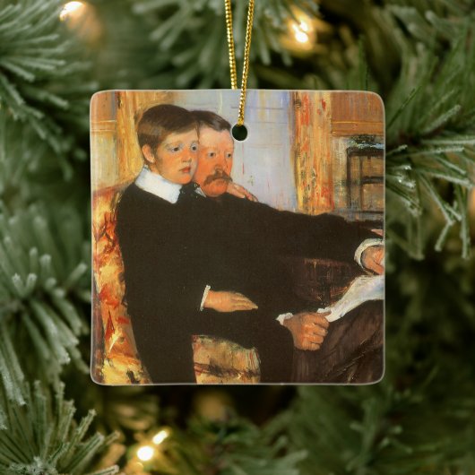 vader en zoon portret van Mary Cassatt Keramisch Ornament (Boom)