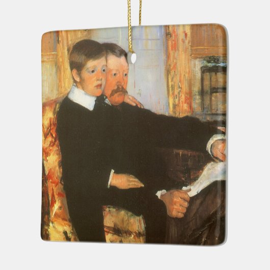  vader en zoon portret van Mary Cassatt Keramisch Ornament (Links)