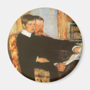vader en zoon portret van Mary Cassatt Magneet
