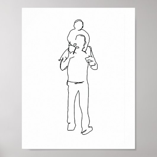 Vader en zoon print, vaders cadeautjes van zoon, F Poster (Voorkant)