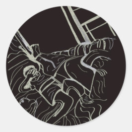 Vader en zoon ronde sticker