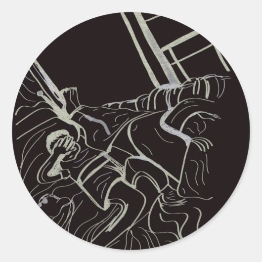 Vader en zoon ronde sticker (Voorkant)