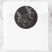 Vader en zoon ronde sticker (Tas)