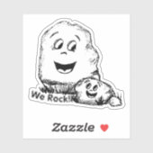 Vader en Zoon Rotsen Schets Sticker (Vel)