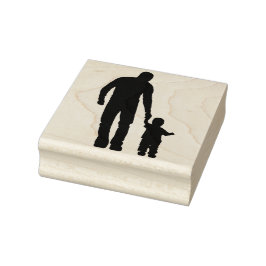 Vader en zoon rubberstempel