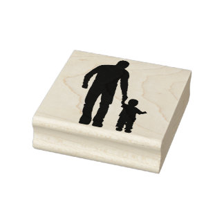 Vader en zoon rubberstempel