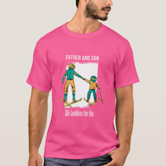 Vader en zoon Ski Buddies vrienden T-shirt