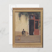 Vader en zoon van de kunstenaar op de deur briefkaart (Voorkant / Achterkant)