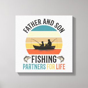 Vader en Zoon Vissen Partners voor het Leven Ontwe Canvas Afdruk