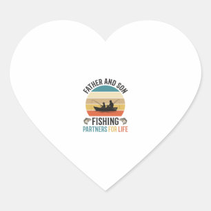 Vader en Zoon Vissen Partners voor het Leven Ontwe Hart Sticker