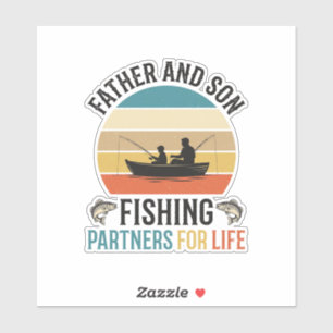 Vader en Zoon Vissen Partners voor het Leven Ontwe Sticker