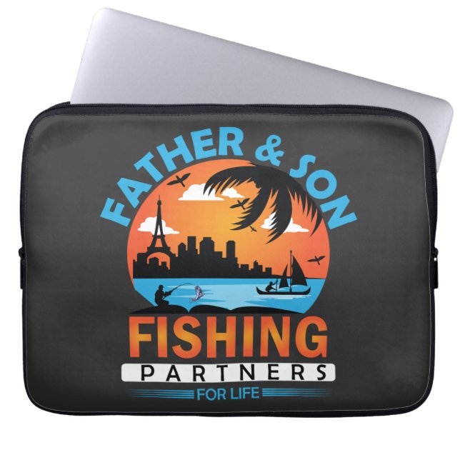 Vader en zoon Vist partners voor het leven Laptop Sleeve (Voorkant)