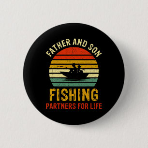  vader en zoon Vist partners voor het leven Ronde Button 5,7 Cm