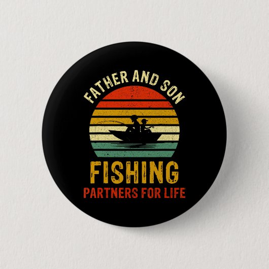 vader en zoon Vist partners voor het leven Ronde Button 5,7 Cm (Voorkant)