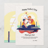 Vader en zoon Vist Vaderdag Kaart (Voorkant / Achterkant)