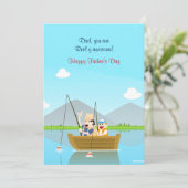 Vader en zoon Vist Vaderdag Kaart (Staand voorkant)