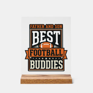 Vader en Zoon Voetbal Buddies Vintage T-shirt Desi Acryl Bord