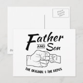 Vader en zoon vuistslag briefkaart (Voorkant / Achterkant)