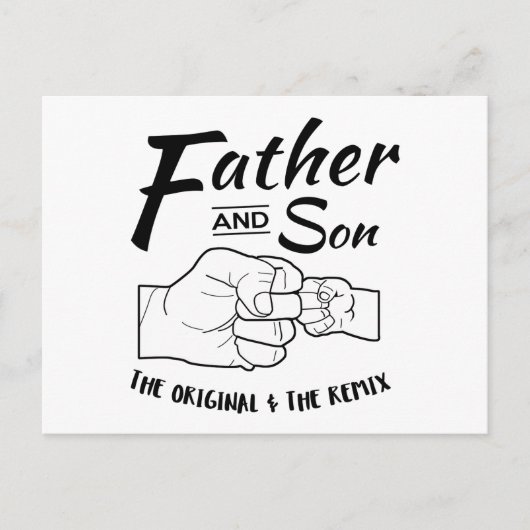 Vader en zoon vuistslag briefkaart (Voorkant)