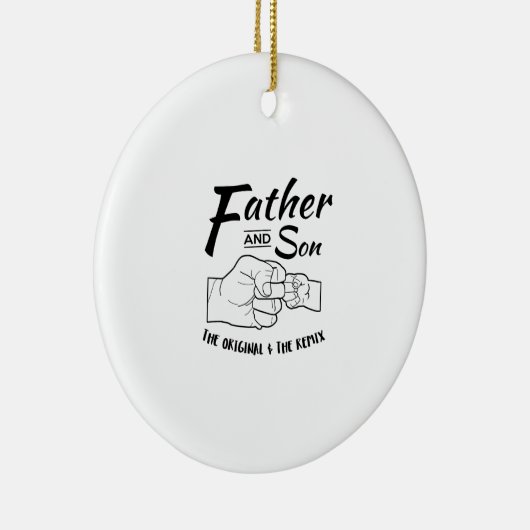 Vader en zoon vuistslag keramisch ornament (Rechts)