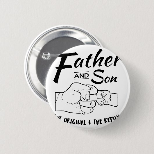 Vader en zoon vuistslag ronde button 5,7 cm (Voorkant /achterkant)