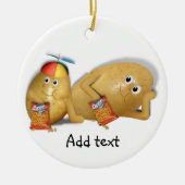 Vader en Zoon-werkkleding Keramisch Ornament (Voorkant)