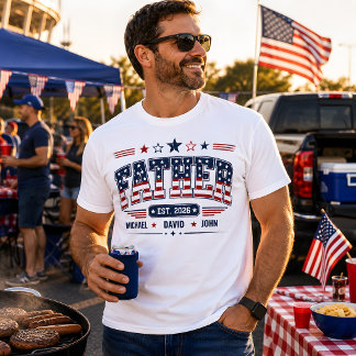 Vader Est 2026 USA Patriottische Vlag Aangepaste K T-shirt