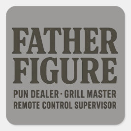 Vader Figuur Pun Dealer Grappige Vader T-shirt Vierkante Sticker
