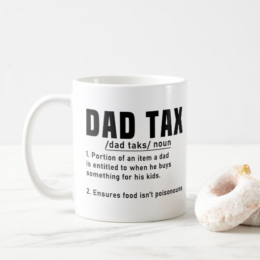 Vader Fiscale Definitie Vaderdag Grappig Vader Coo Koffiemok (Met donut)