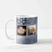 Vader foto collage blauwe steampunk koffiemok (Links)