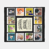 Vader Foto Collage Sjabloon Name Black Fleece Deken (Voorkant (Horizontaal))
