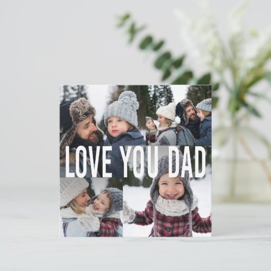 Vader Foto Collage Vaderdag Feestdagenkaart (Staand voorkant)