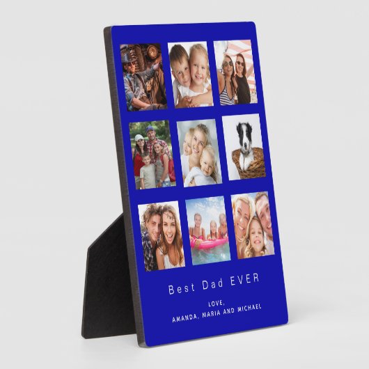 Vader foto familie collage koninklijk blauw fotoplaat (Zijkant)