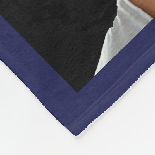 Vader fotocollage marineblauw fleece deken (Hoek)