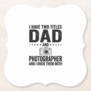 Vader Fotograaf Vintage Gravure Shirt Ontwerp_1 Kartonnen Onderzetters