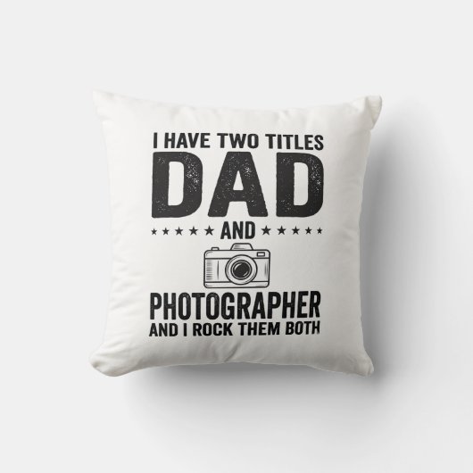 Vader Fotograaf Vintage Gravure Shirt Ontwerp_1 Kussen (Voorkant)