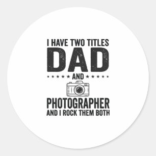 Vader Fotograaf Vintage Gravure Shirt Ontwerp_1 Ronde Sticker