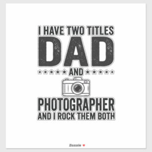 Vader Fotograaf Vintage Gravure Shirt Ontwerp_1 Sticker