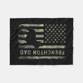 Vader Franse Bulldog Boston Terrier Camo Vlag Vs Fleece Deken (Voorkant (Horizontaal))