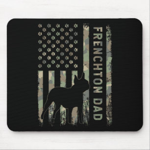 Vader Franse Bulldog Boston Terrier Camo Vlag Vs  Muismat