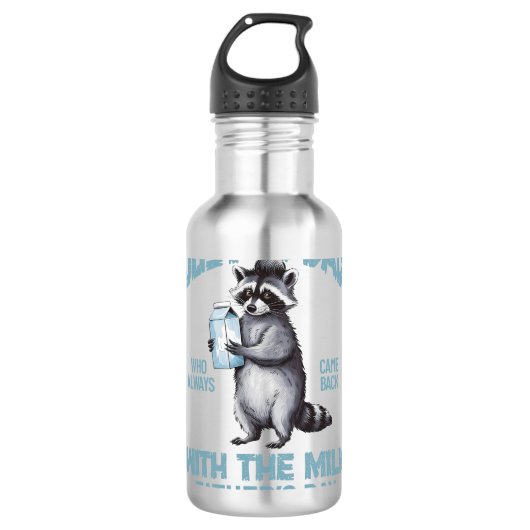vader Funny Racoon Daddy Happy Fathers Day Waterfles (Voorkant)