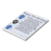 Vader gedicht - 40e verjaardag notitieblok (Linkerzijde)