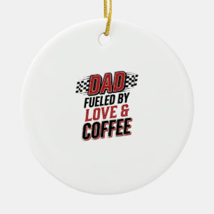 Vader Gedreven door Liefde en Koffie Racing T-shir Keramisch Ornament