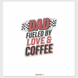 Vader Gedreven door Liefde en Koffie Racing T-shir Sticker