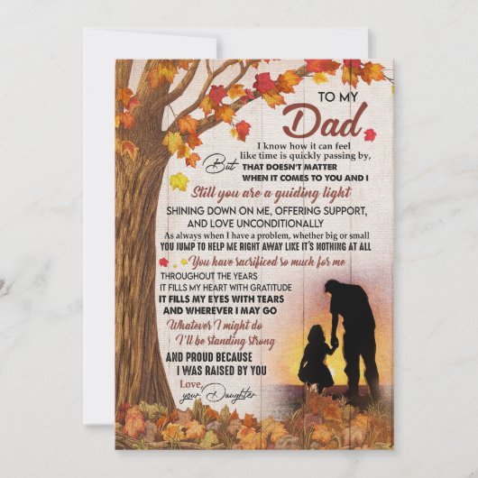 Vader geeft mijn vader... ik weet hoe het is bedankkaart (Voorkant)