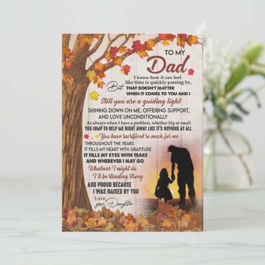 Vader geeft mijn vader... ik weet hoe het is bedankkaart (Staand voorkant)