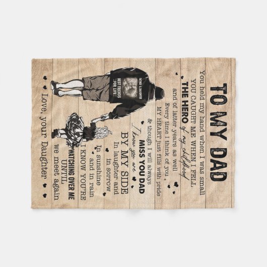 Vader geeft mijn vader mijn Hero Fleece Deken (Voorkant (Horizontaal))